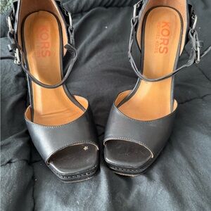 Michael Kors Black Open-Toe Heels